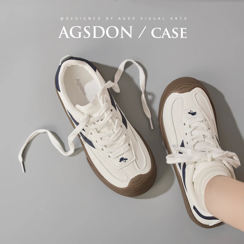 奥古狮登芭蕾德训鞋女2025夏季复古原创小众厚底休闲小白板鞋学生