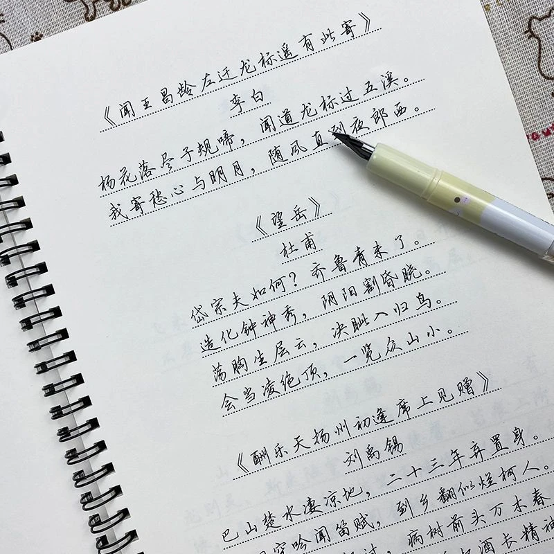 初中必背古诗词古文硬笔女生漂亮字体鲸落体楷书练字帖加厚临摹