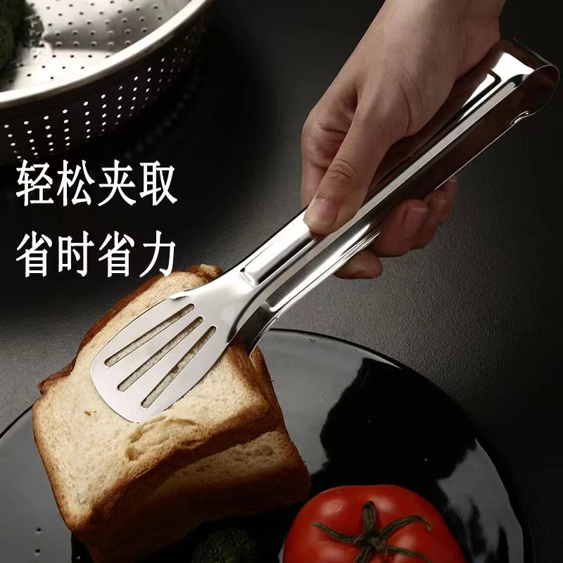 不锈钢夹子户外烧烤用夹子加厚款户外露营烧烤工具无磁