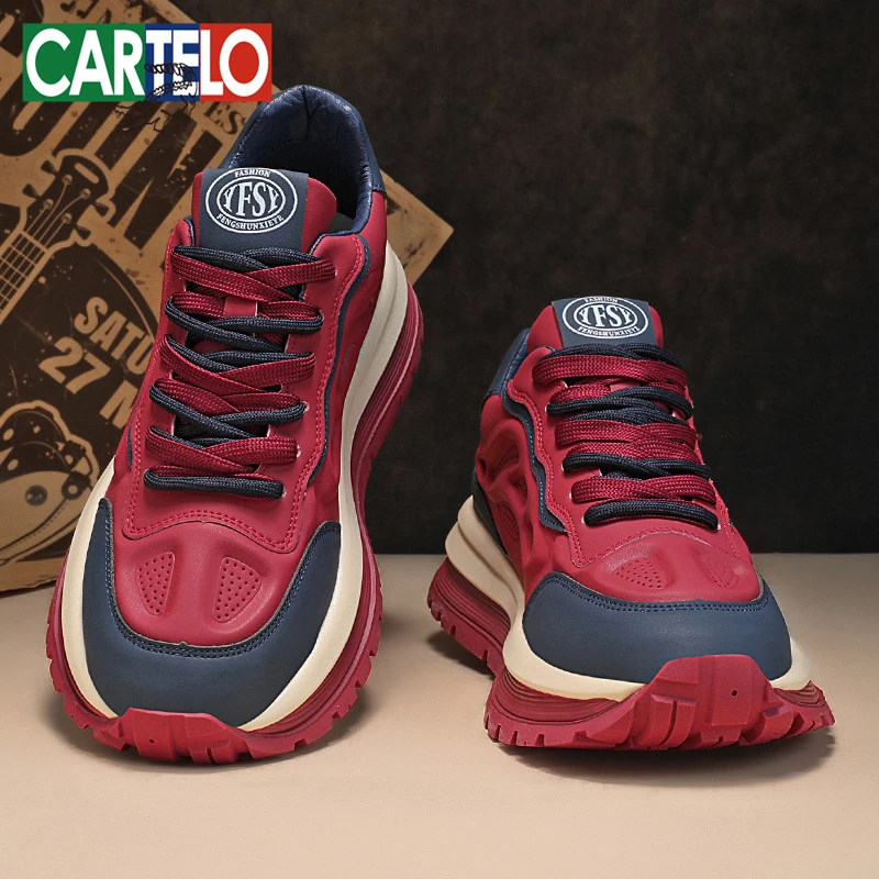 卡帝乐鳄鱼男鞋春季新款阿甘鞋男士休闲运动鞋软底增高老爹潮鞋子