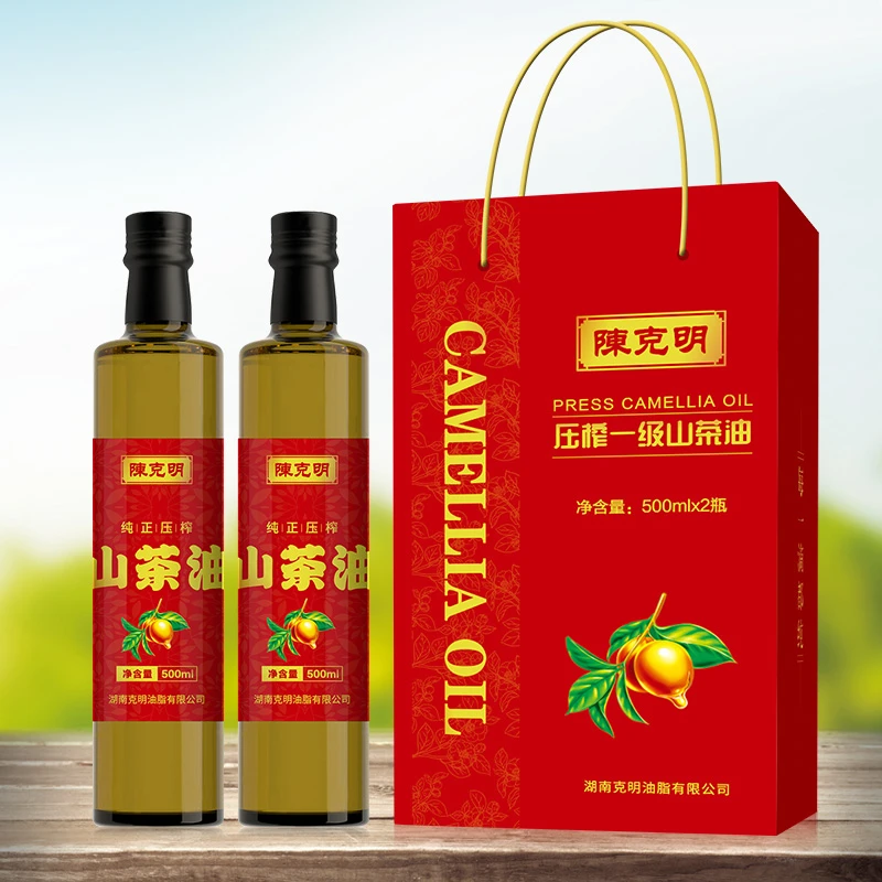 CKM/陈克明一级压榨山茶油500ml*2瓶（ 赠248ml亚麻籽油一瓶）