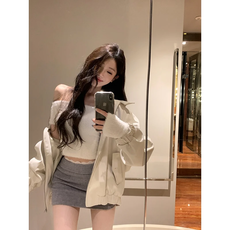 withmin白兔 极简美学 美式复古休闲简约百搭长袖夹克外套2411359