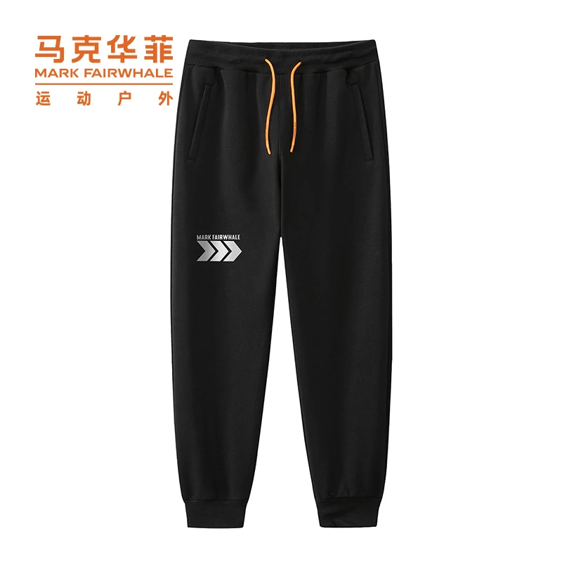 马克华菲2023秋冬新款加绒针织裤子男休闲裤户外休闲卫裤宽松长裤