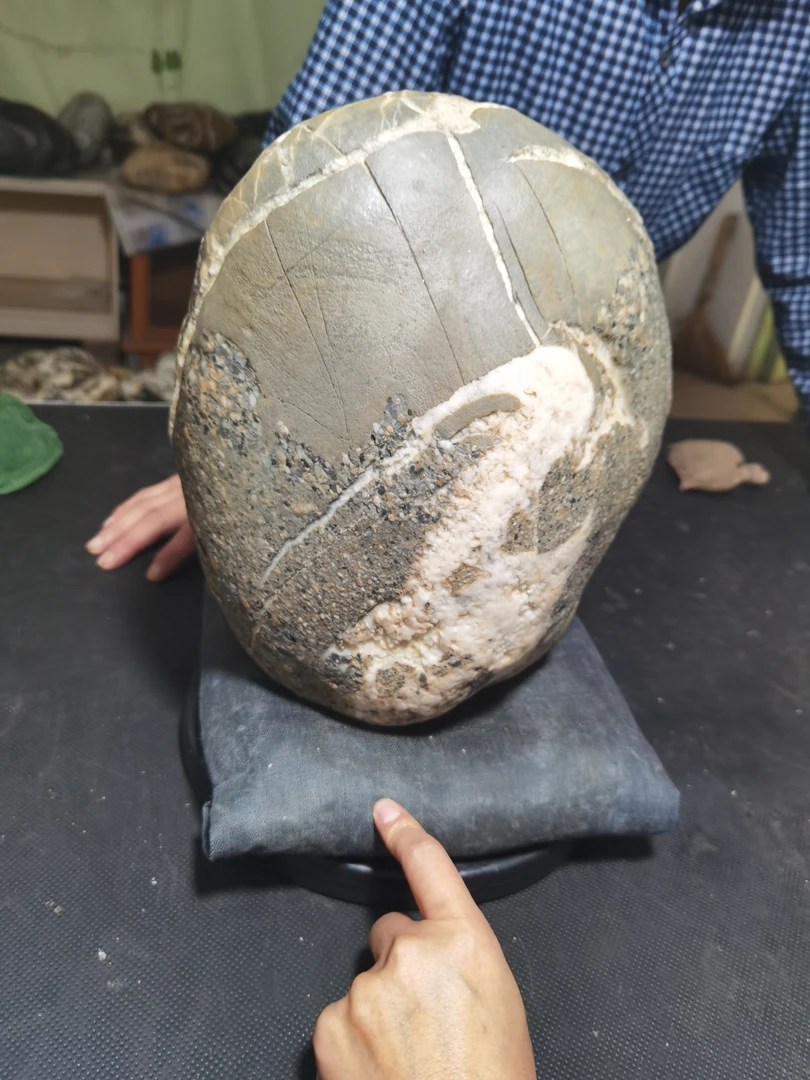 新疆额河奇石画面石风景石摆件图案石