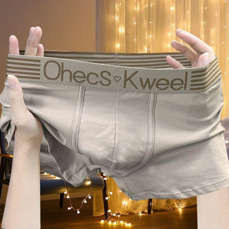 男士纯棉内裤全棉男款舒适透气大码宽松四角短裤学生平角中腰裤衩