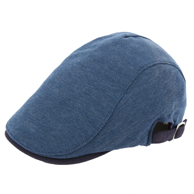秋冬鸭舌帽纯棉厚款保暖英伦暗纹时尚百搭复古纯色前进帽贝雷帽