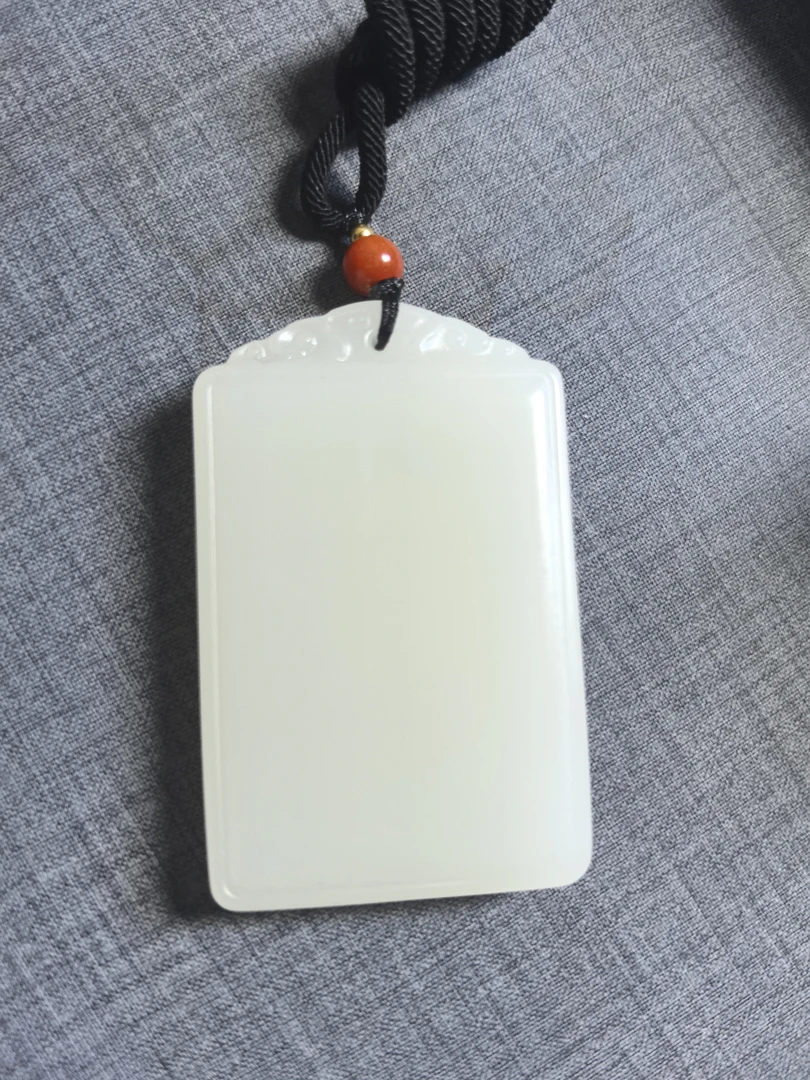 A和田玉白玉平安无事牌