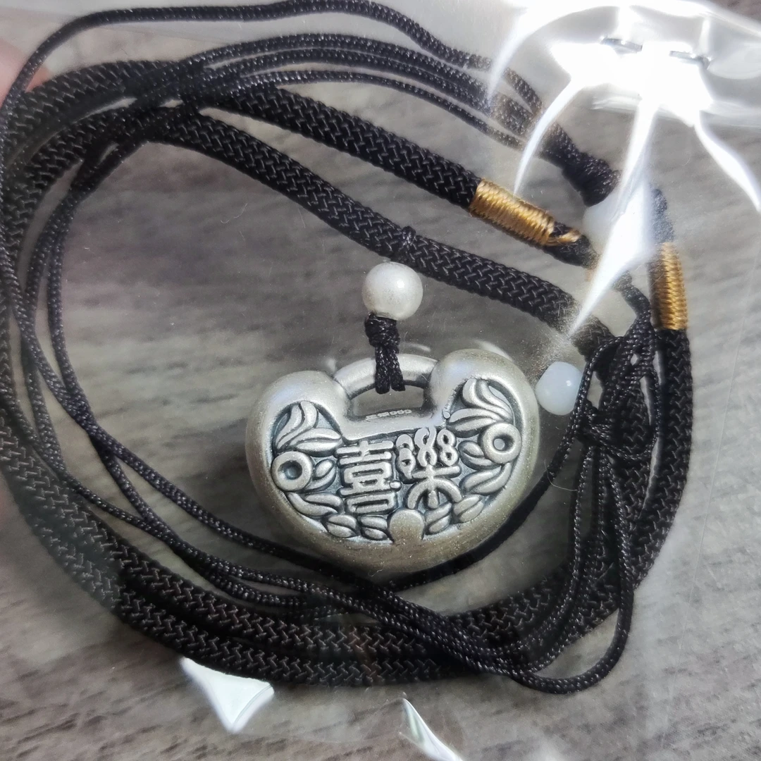 吊坠足银 【喜乐】复古时尚风吊坠