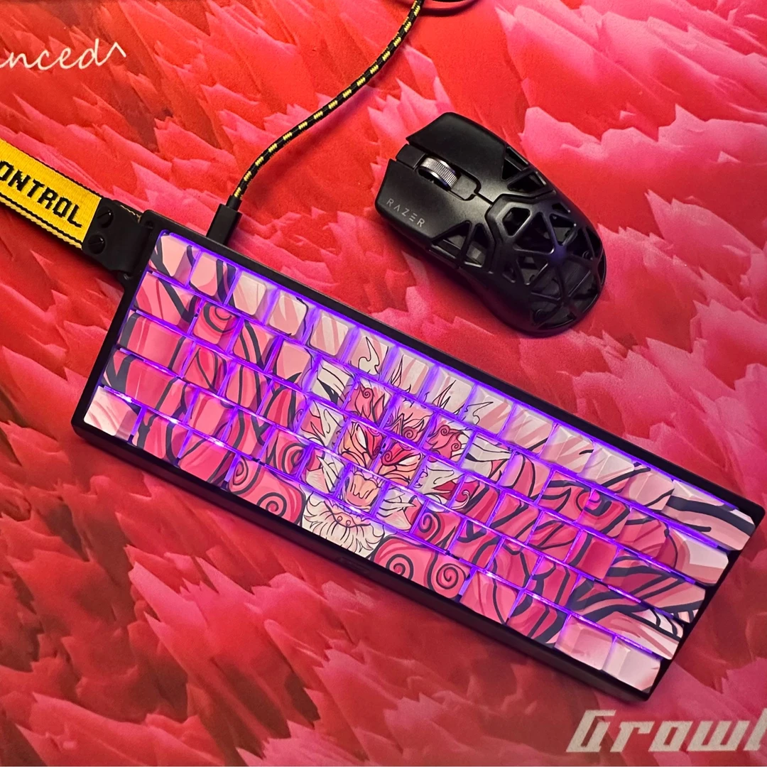 【羊刀外设】奥尔龙键帽原厂高度PBT材质五面热升华工艺侧刻透光