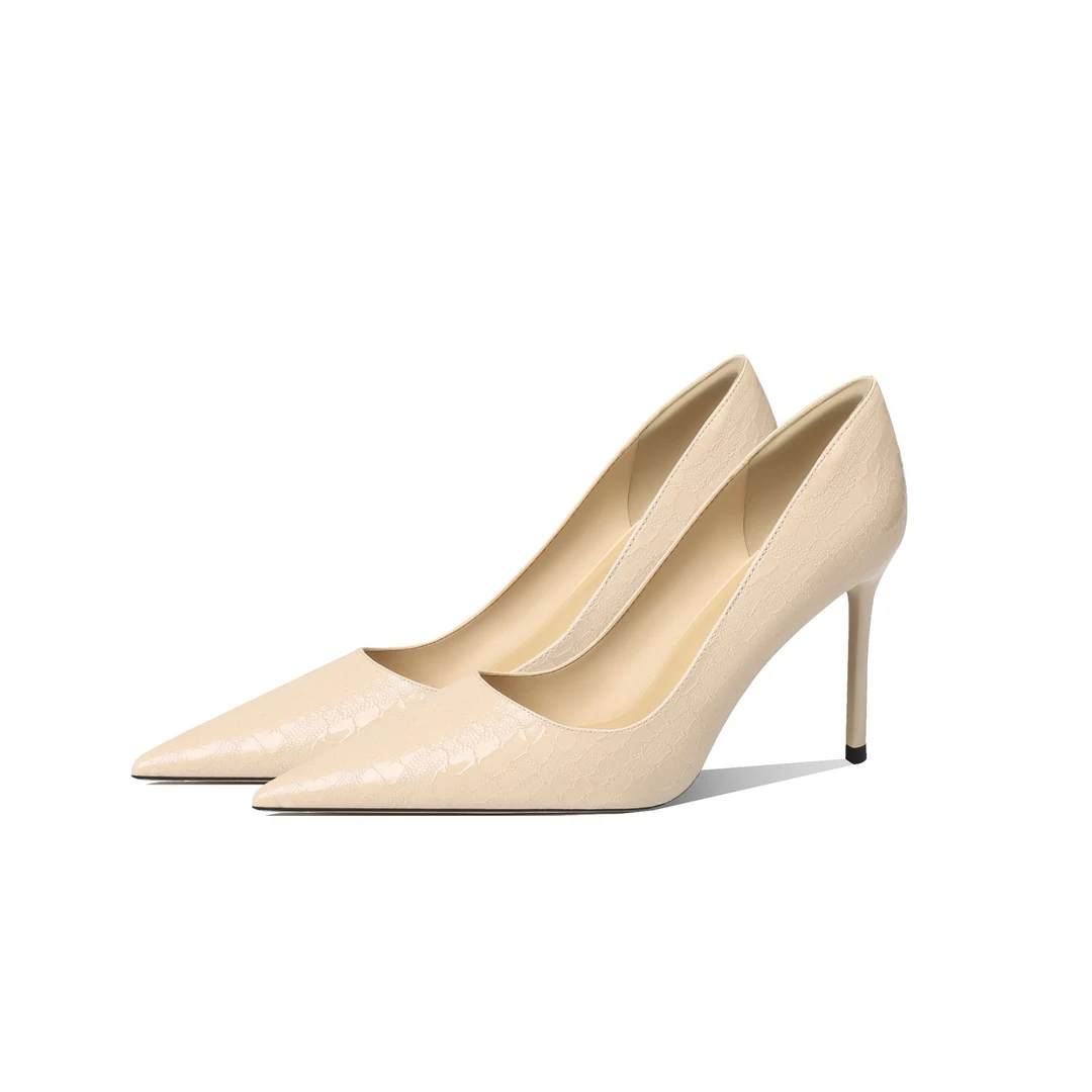 SENVEIAR/圣雯雅百搭性感浅口高跟气质时尚细跟尖头春季法式女鞋