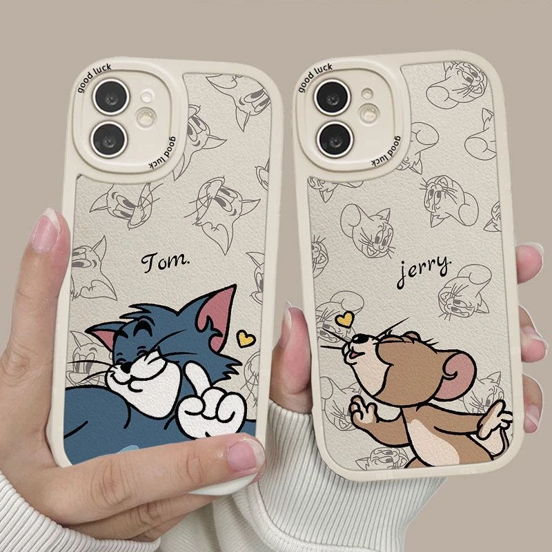 情侣款手机壳猫和老鼠适用于iPhone15华为p50pro荣耀30青春60小米