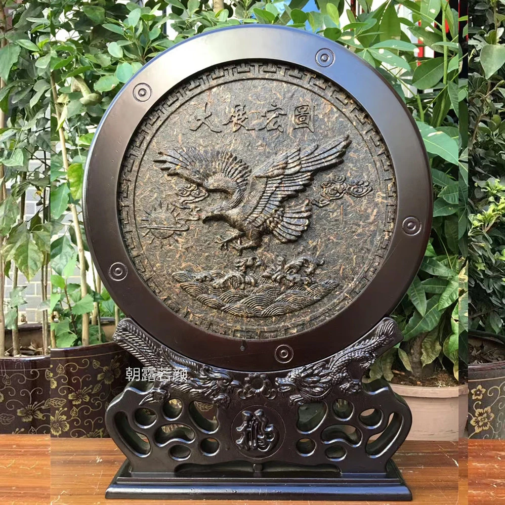 普洱茶工艺茶礼品茶雕福字大展宏图马到成功招财进宝办公家居摆件