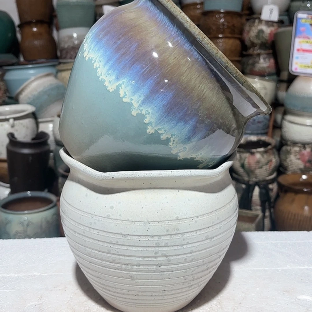 【闪购商品】紫砂花盆20*18尺寸两个