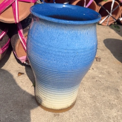 紫砂茶碗蓝美人鱼19高度31
