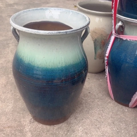 紫砂茶碗蓝口径20高度33