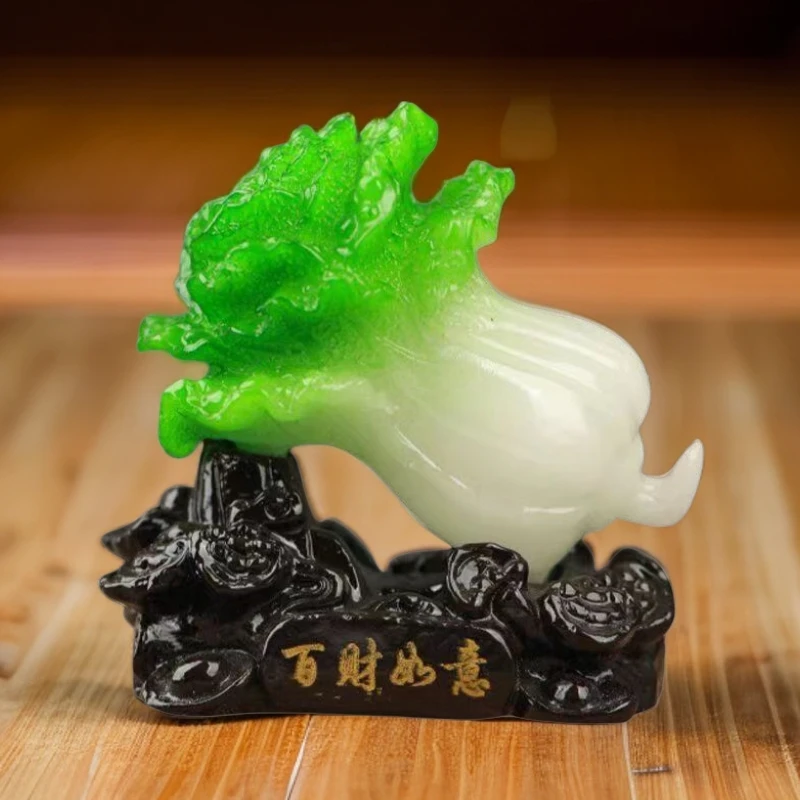 百财如意白菜创意个性摆件事事高档玄关电视柜办公室装饰品玉白