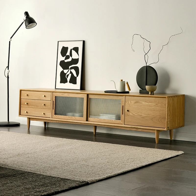 【限量特惠】联邦白橡木实木电视柜北欧风客厅视听柜
