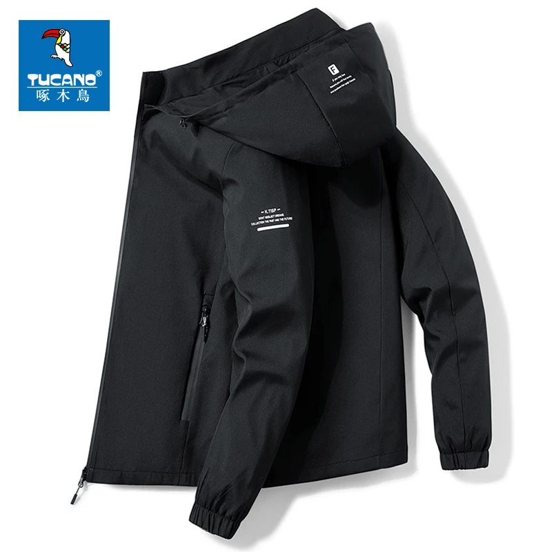 啄木鸟行政夹克男士秋冬公务员连帽上衣休闲2023新款保暖加绒外套