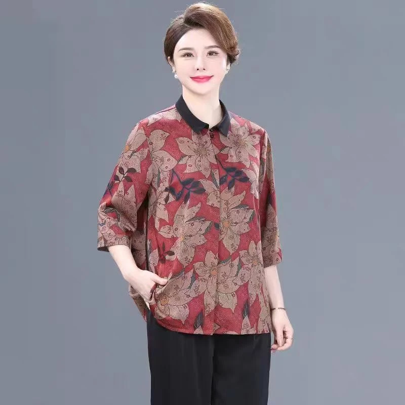 春夏秋外穿夏季妈妈装时尚休闲薄款宽松春秋(孤品)(私拍发口罩)