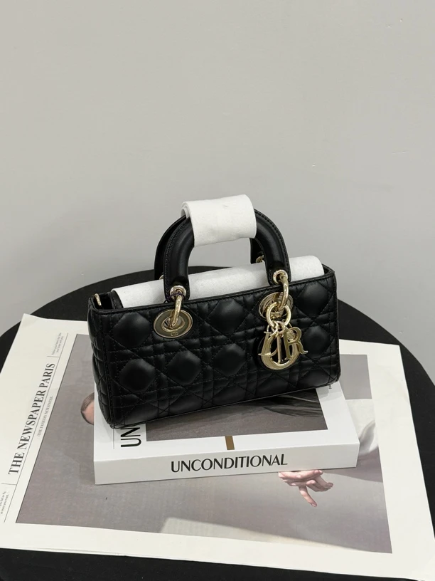 99新 DIOR/迪奥 djoy横版戴妃黑金小号 全套 拍下送中检