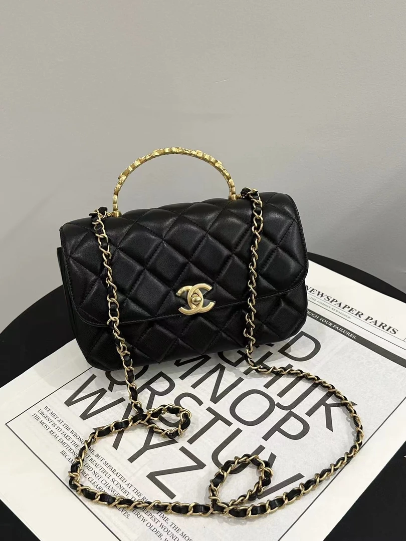 全新未使用 Chanel/香奈儿 24s水钻手柄大mini 20cm全套 拍下送检