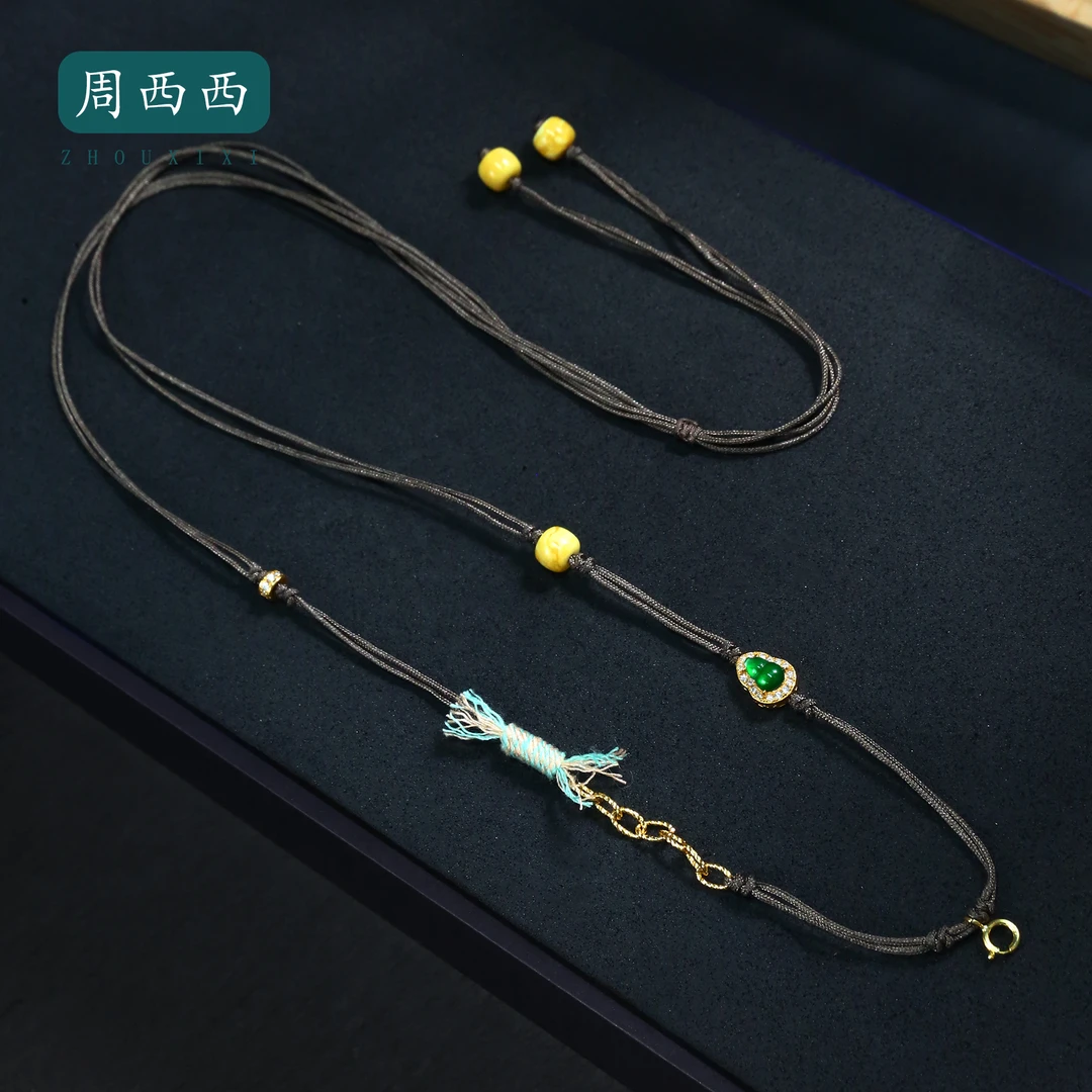 周西西精美珠宝翡翠葫芦万能链链长75cm时尚百搭多样性发货16406