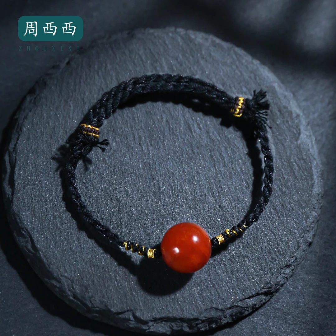 周西西精美珠宝18K南红路路通手编绳14.8mm百搭多样性发货16480