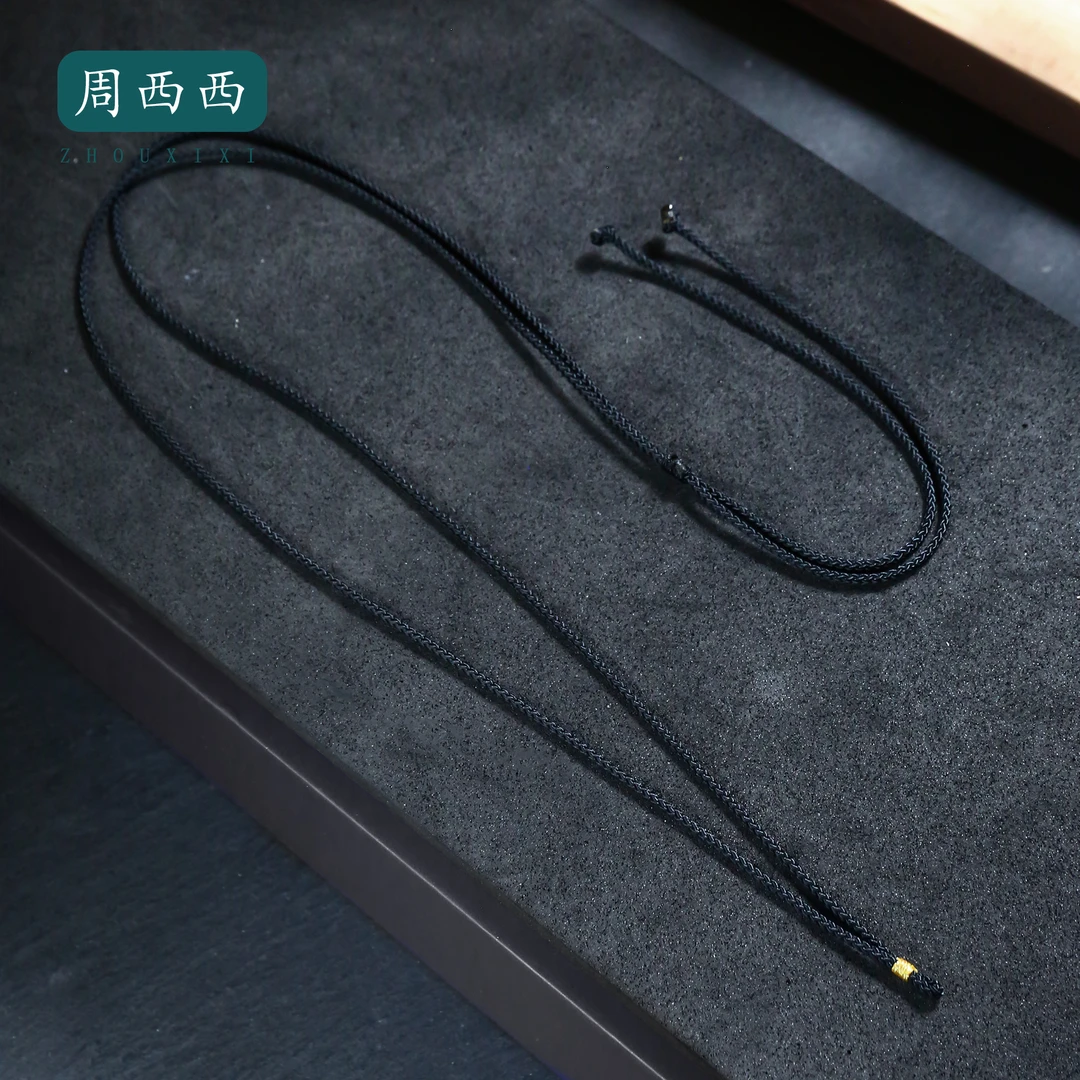 周西西 非金属布艺项链 黑色绳子百搭简约手工编织多样性发16646