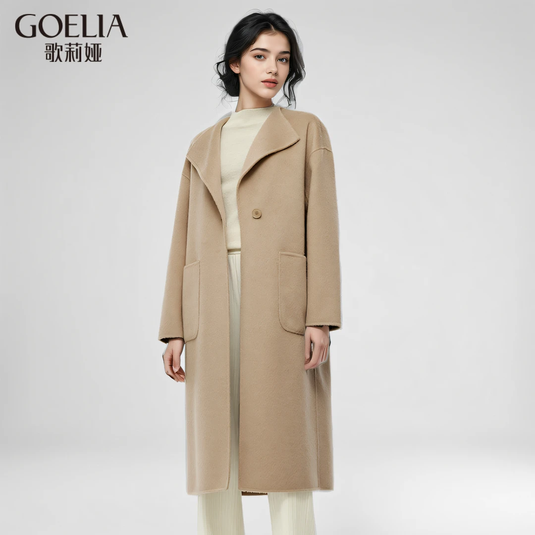 歌莉娅奥莱冬季绵羊毛羊驼双面呢大衣1CSC6N860