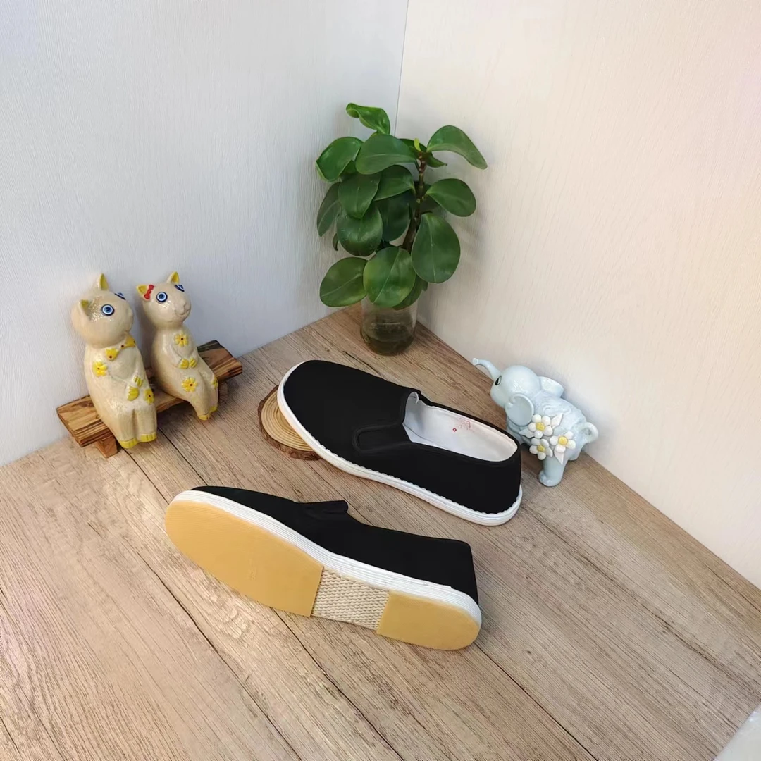 农村手工纳底千层底半牛筋胶片休闲百搭纯色舒适低帮透气时尚布鞋