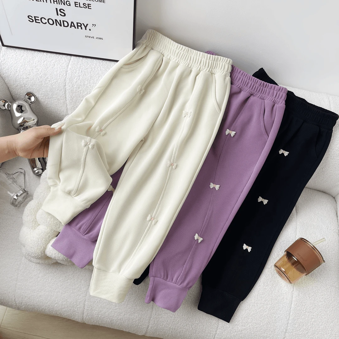 女童春秋运动裤薄款儿童休闲裤秋季甜美女宝宝公主长裤子百搭洋气