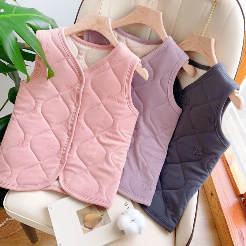 清仓羊毛儿童校服神器加绒马甲加厚中大童男童学生女童保暖外穿