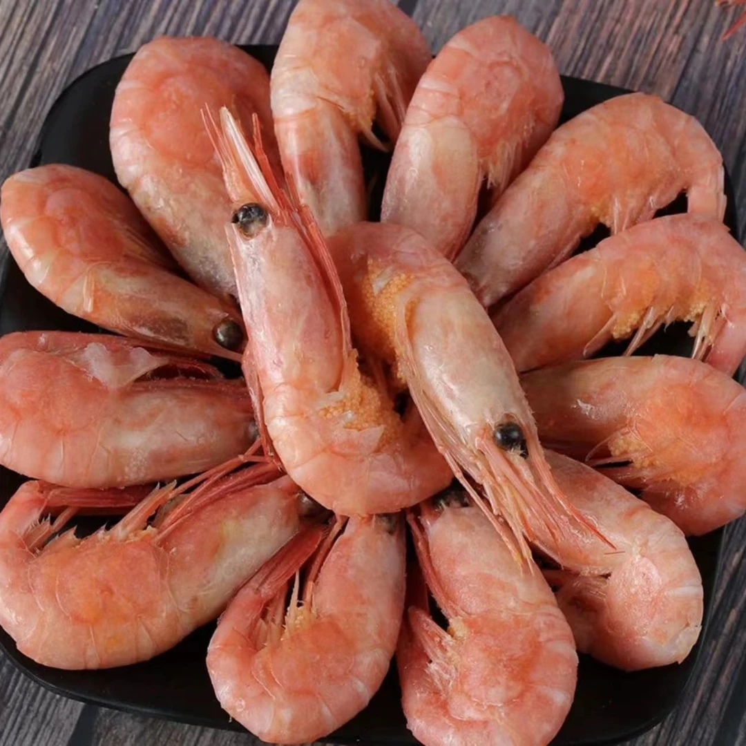 新鲜腹籽甜虾 北极甜虾 鲜甜美味 90-120规格 净重3斤/盒