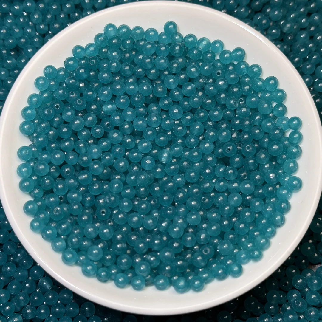 散珠天然老蓝水 4mm 100颗（赠弹力绳）A021