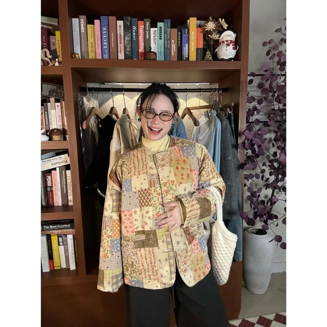 【粉丝福利】• 百家福 •博主款洋气设计重工加厚百搭格子彩虹棉服