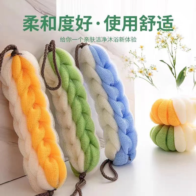 超大号浴花沐浴球洗澡搓澡巾沐浴条长条儿童洗澡神器不散成人搓背