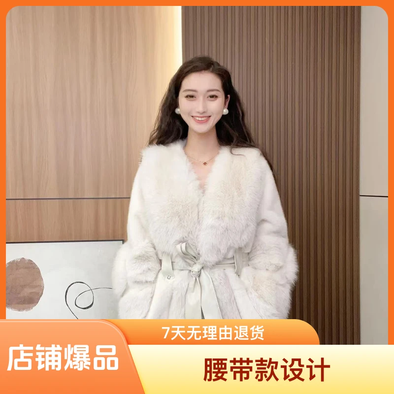 【蒂梵希推荐】2024百搭减龄冬季时尚气质韩版轻奢外套腰带款