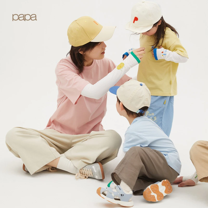 【大人款】papa爬爬夏季男女宝宝口袋短袖T恤儿童休闲户外百搭透气