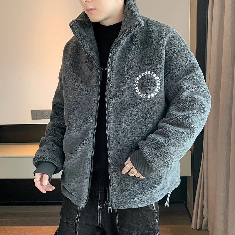 羊羔绒棉衣外套男装秋冬季新款加厚保暖棉服夹克男士潮牌爆款棉袄