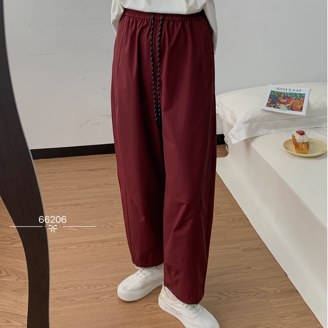 FUJIA STYLE新款纯色休闲韩版简约阔腿休闲裤K66206