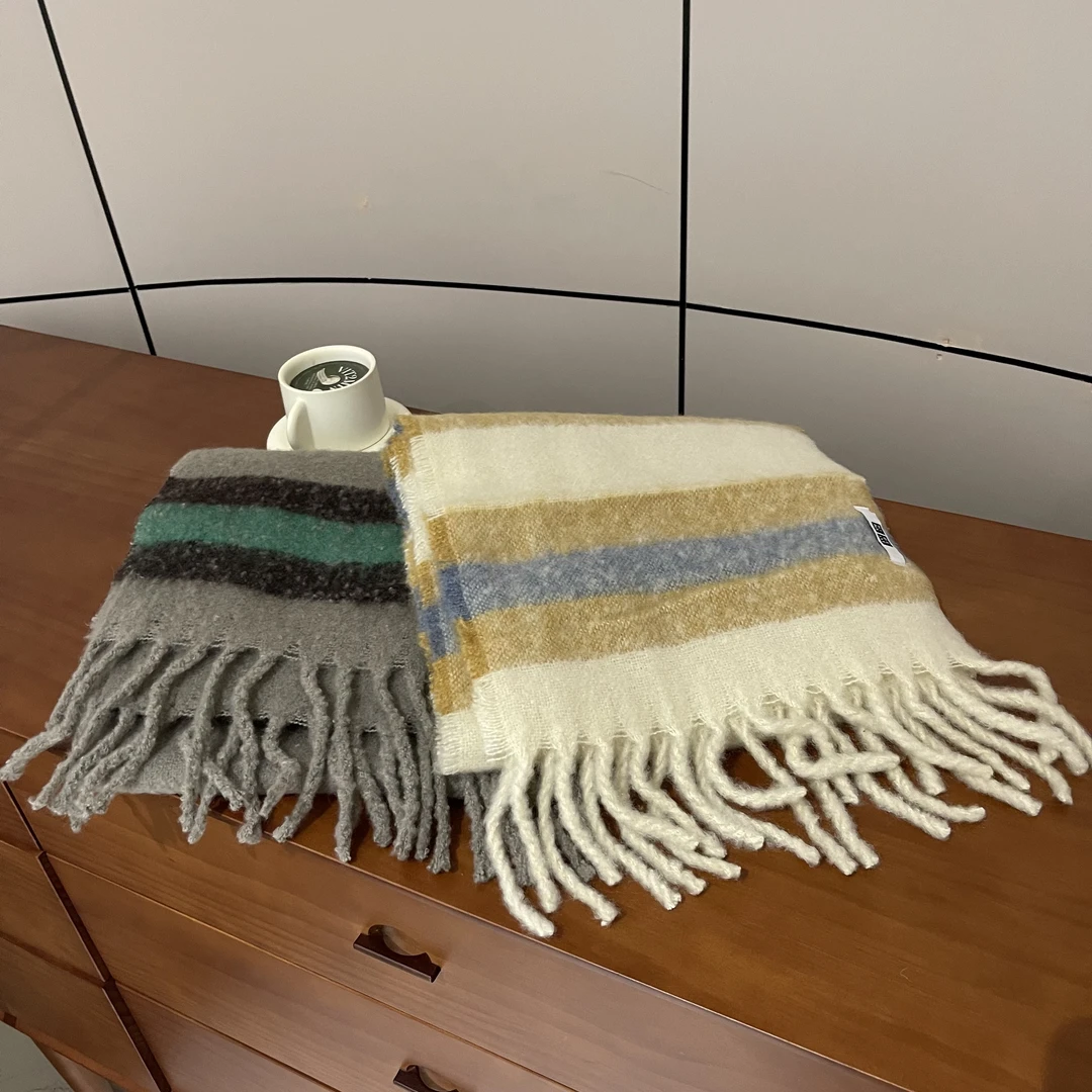 新款韩版简约气质休闲条纹围巾WJ19889