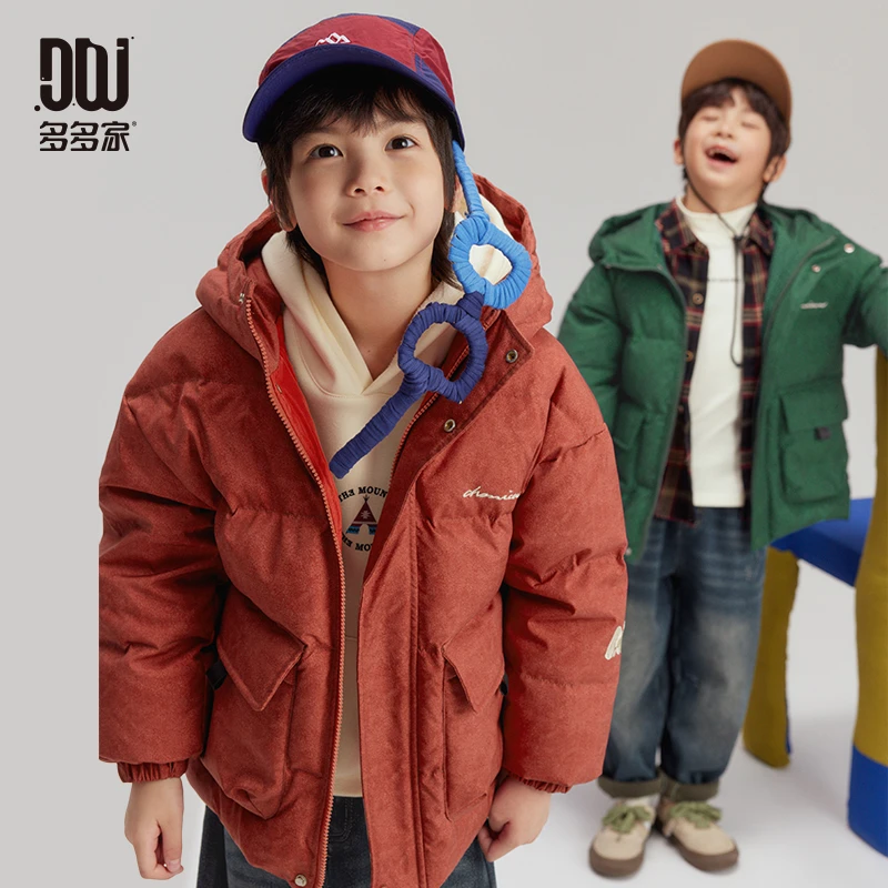 多多家9718【杜邦三防.高货晕染】中大童冬季保暖扎染小绣花羽绒服