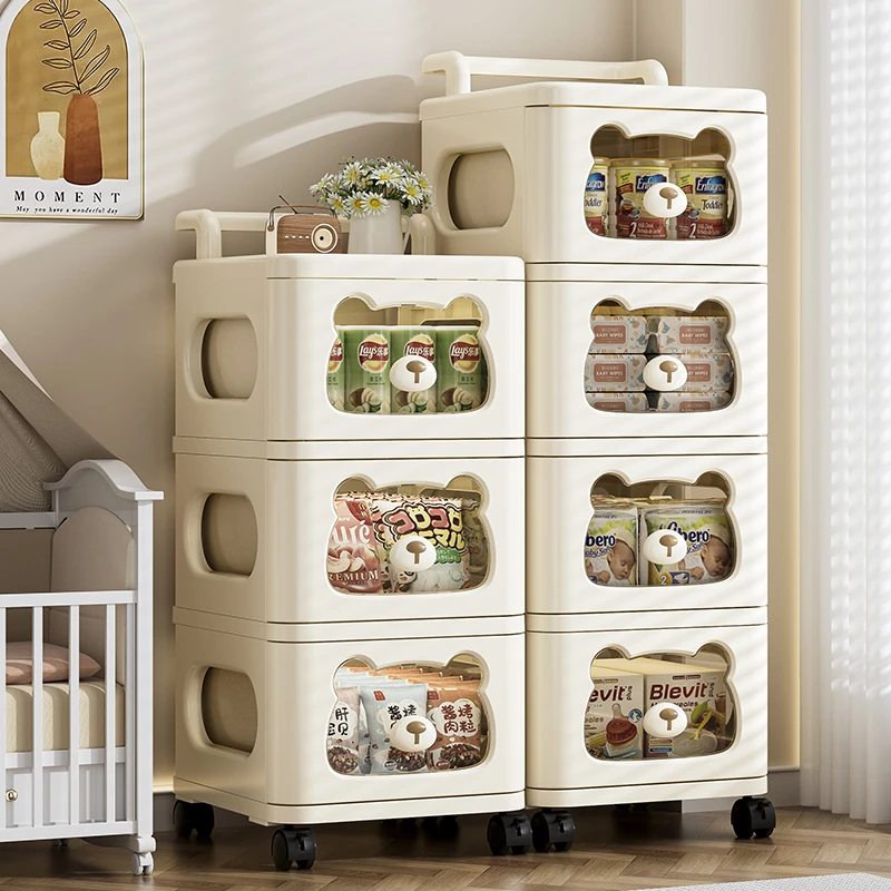 儿童衣服收纳柜抽屉式客厅置物零食柜塑料床头柜多层储物柜玩具柜