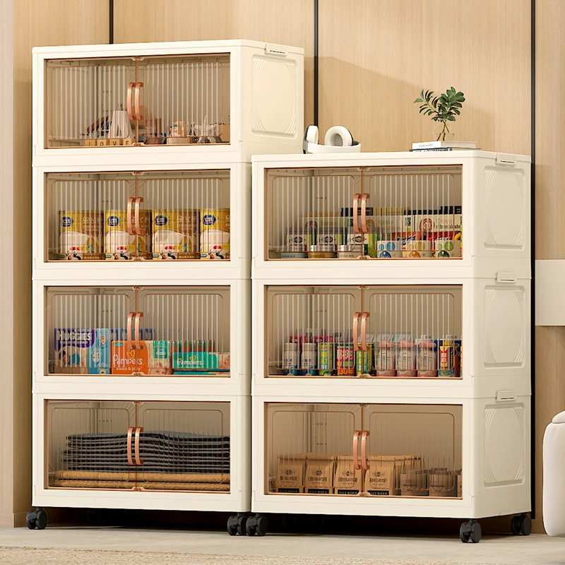 收纳柜子置物柜家用储物柜多层免安装零食柜收纳柜储物柜多层
