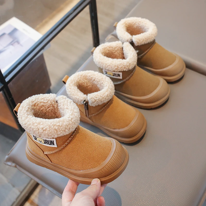 女童雪地靴加绒加厚2024冬季新款保暖鞋洋气宝宝儿童大棉鞋5801