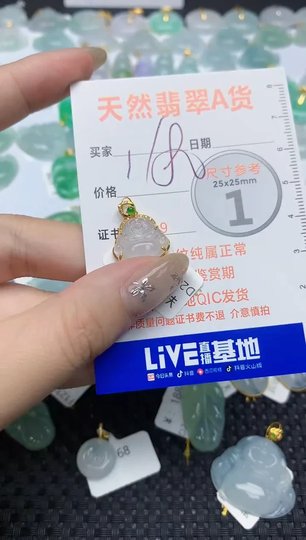 【闪购商品】翡翠颈饰18K金镶嵌158   天然翡翠A货