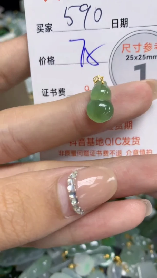 【闪购商品】翡翠颈饰18K金镶嵌   天然A货翡翠