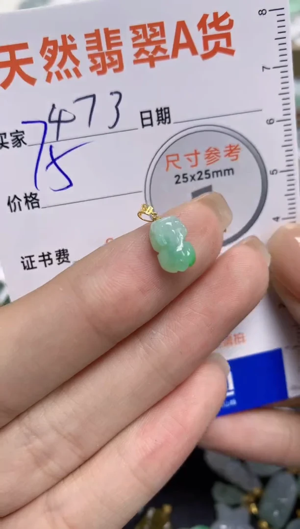 【闪购商品】翡翠颈饰18K金镶嵌 天然A货翡翠