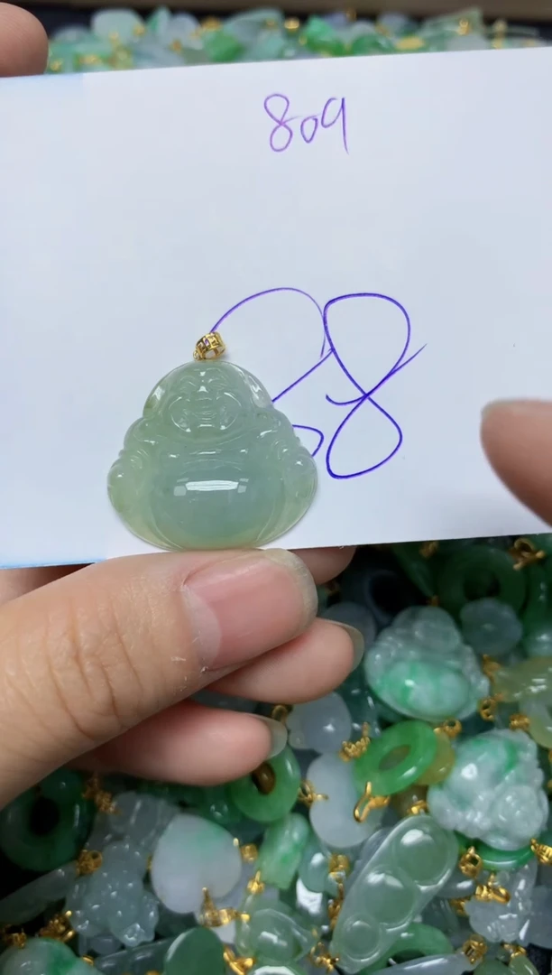 【闪购商品】翡翠颈饰18K金镶嵌 天然翡翠A货