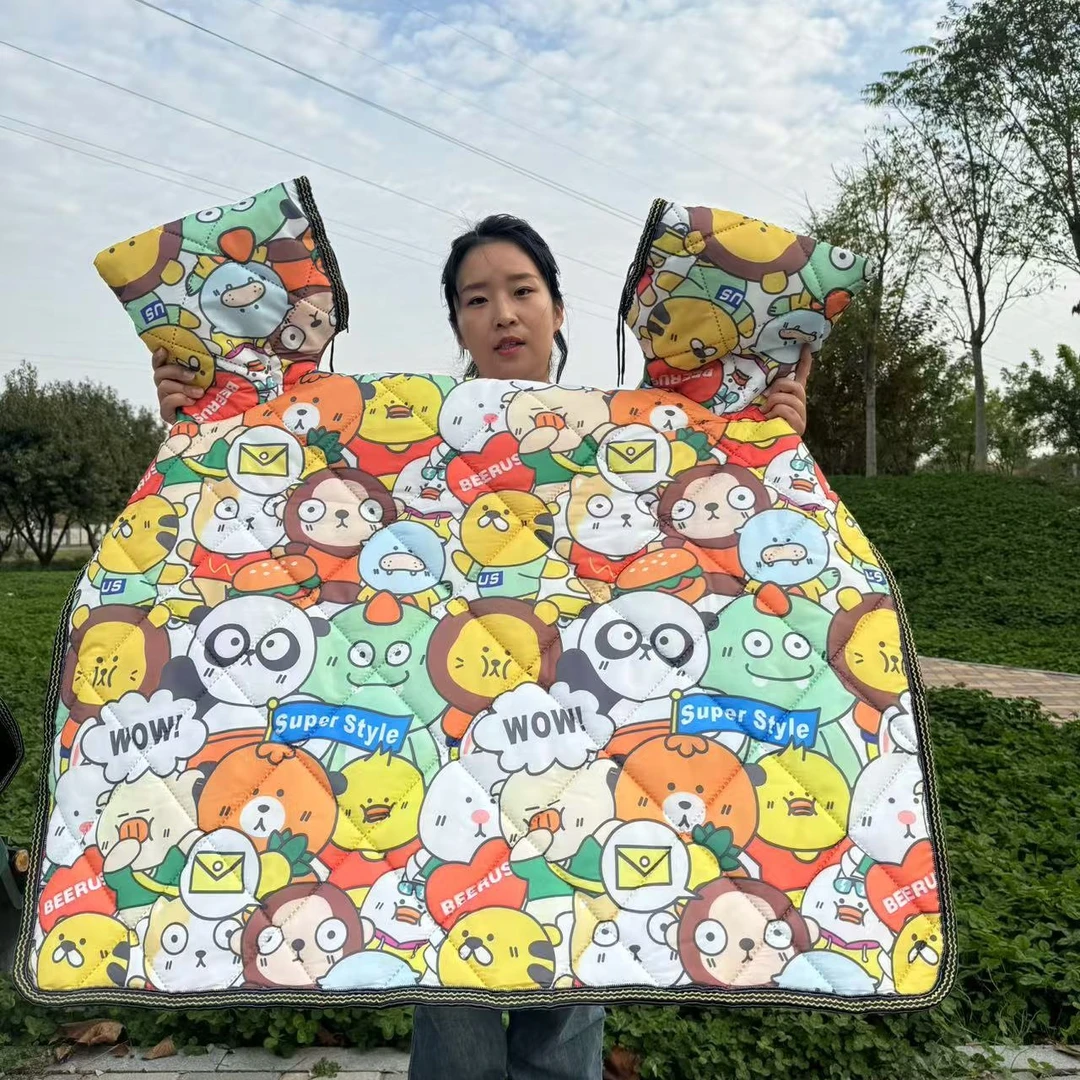 电动车挡风被冬季加绒加厚保暖电三轮挡风被